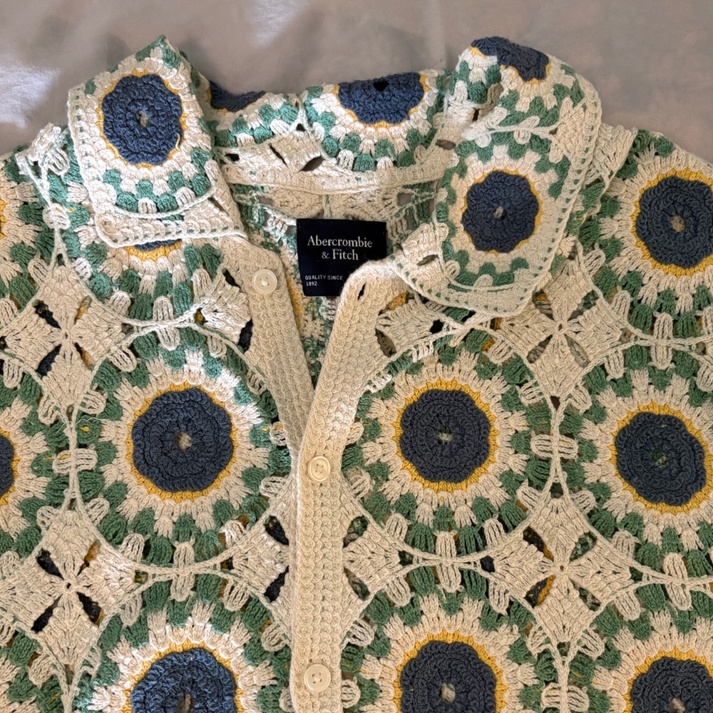 Abercrombie & Fitch Crochet sweater Polo - XXL Men’s - Picture 4 of 7